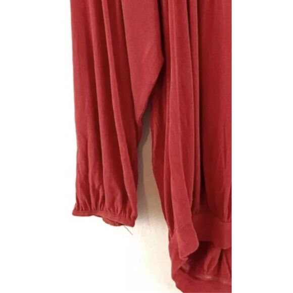Free people BoHo peasant top burnt red women's small - Picture 5 of 6